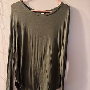Olive Green Long Sleeve Women's Top